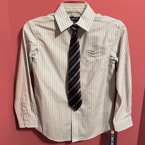 Boys button up long sleeve stripe shirt - Picture 2 of 2